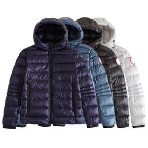 23SS Tasarımcı Giyim En Kalite Kanada Kanada Crofton Hoody Coat Mens Ceket Beyaz Ördek Aşağı Kaz Ceketler Kış Giyim Kadınları Parka Ladys Rozet S-XXL