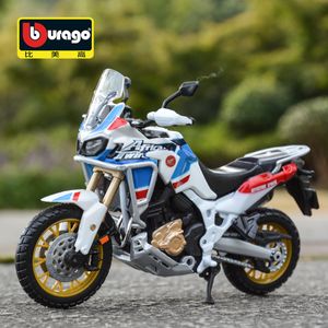 Diecast Model car Bburago 1 18 Honda Africa Twin Adventure Static Die Cast Vehicles Collectible Hobbies Motorcycle Model Toys 230417