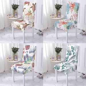 Chair Covers Ocean Grass Blue P Chaise Seat Case Removable 1/2/4/6Pcs Stretch Dinner Room Anti-Dirty Kitchen 1Pc High Living