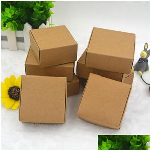Gift Wrap 10 Size Carton Kraft Paper Candy Box Liten kartong förpackning Hantverk Handgjorda tvål LZ1768 Drop Delivery Home Garden Festiv Dhubs
