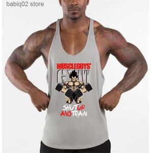 Topy z czołgami męskimi zbiornik zbiornikowy Top Mens Muscle Slewale Tanktop trening Singlets Szybki Koszulka Siłownia Odzież Komedia kulturystyka T230417