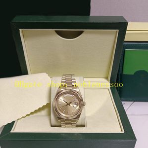 13 estilos automáticos com papéis de caixa relógio foto real masculino 40mm 18K ouro amarelo data 228238 Champagne Roman 228239 Everose Olive Green relógios mecânicos masculinos