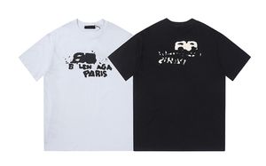 Lato New Paris Hafdery Logo Klasyczne koszulki Designer Luksusowe męskie koszulka T-shirt Top Letter Cotton T-shirt Odzież Krótkie rękawie okrągła szyja Europejska rozmiar M-3xl