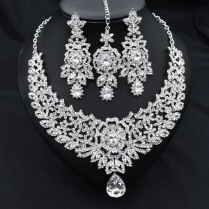 Wedding Jewelry Sets C30 Forehead Chain Necklace Earrings Set Dubai Jewelery Gifts for Women Indian African Bridal Hair Accessories 231116