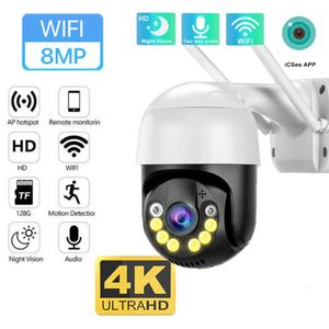 New 8MP 4K WiFi PTZ Camera 5MP H.265 Wireless Outdoor IP Camera AI Human Detection P2P Video Surveillance CCTV iCSee APP 8