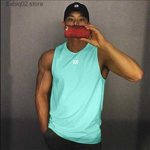 Men's Tank Tops 2022 Mens Gym Tank top Men Fitness Sleeveless Shirt Male Mesh Breathable Fitness Sports Vest Undershirt Gyms Running Vest Men T230417