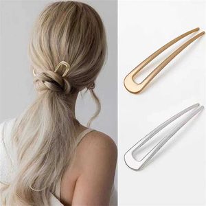 Hairpins Simple U Shape Hair Clips Pins for Women Girls Hair Sticks Bride Hair Styling Accessories Sliver Gold Metal Hairpins Barrettes W0417