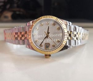 31 mm Uhren Damen Automatik 2813 Grüne Uhr Damen Gelbgold Saphirglas BP Factory Perlmutt 278273 Damen BpF Maker Damenarmbanduhren