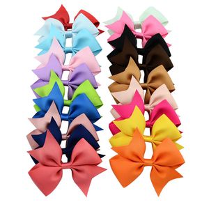 Kızlar Grograin Şerit Saç Bows Barrettes Yay Katı Saçkop Saç Klipli El Yapımı Bowknot Çocuk Saç Aksesuarları