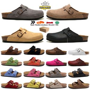 Designer sandals Slippers Birk stockss Boston Clogs Cork Flat Fashion Summer Leather Slide Favourite Beach Casuall Women Men flip flop