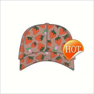 88 High Quality Strawberry Baseball Caps de algodão de algodão de algodão Classic letter Ball Ball Caps Summer Mulheres chapéus de sol ao ar livre tampa de snapback ajustável Gir7