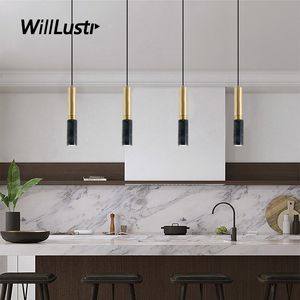 Creative Marble Pendant Lamp Modern Terrazzo Suspension Light Hotel Bar Cafe Hallway Kitchen Metal Ceiling Chandelier Lighting