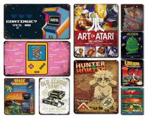 Old School Games Poster Tin Sign Vintage Gamer Room Decor Metal Plate Shabby Chic Man Cave Net Bar Art Wall Decoration Plaques7902572