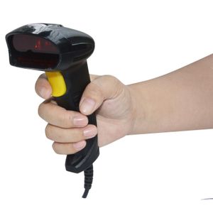 Scanner Hochwertiger kabelgebundener Barcode-Scanner Manueller POS-Handheld-USB-Leser für Supermarktunterstützung MTI-Sprache Drop Delivery Computer DHPXM