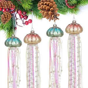 Dekoracje świąteczne galaretki Ozdoba przystojna wielokolorowa dekoracje Xmas Glass Pearl Jelly Decoration Choinke Tree Jellyfish for Home 231117