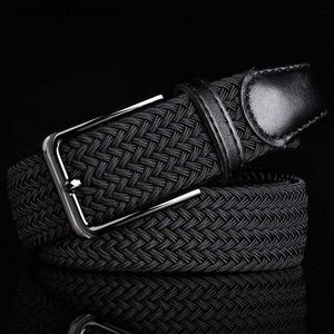 Belts Canvas Belt Casual Men's Free Punch Pin Buckle Belt Lengthened Design 2022 New Trend Fashion Elastic Woven Elastic Pants BeltL231117