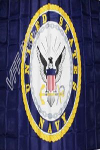 Blue US Navy Crest Seal Emblem Flag 3ft x 5ft polyesterbanner som flyger 150 90 cm Anpassad utomhus AF398332448