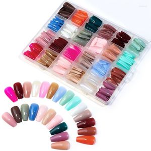 Unghie finte 576Pcs Decorazioni per manicure per unghie artificiali colorate dritte a copertura totale