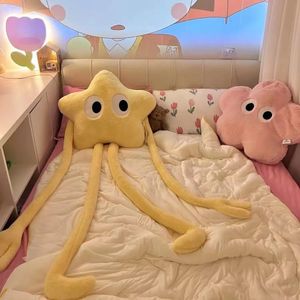 Plush Dolls 160cm Giant Long legged Star Pillow Cute Pink Flower Sofa Stuffed Cushion Birthday Gift 231116