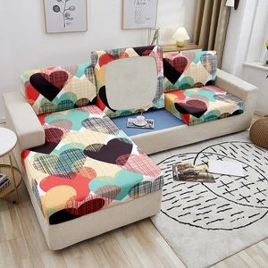 Chair Covers Heart Shape Pattern Sofa Seat Cushion Cover Letter Graffiti Couch Anti-slip Detachable Slipcover Protector Home Decor