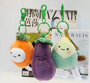 Plush Keychains New plush toy simulation vegetable backpack pendant plush key ring meaning girl heart small accessories