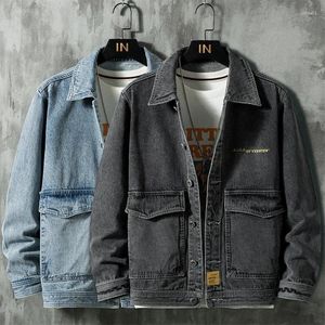 Herren Jacken Frühling Herbst Denim Jacke Lose Mantel Casual Safari Stil Streetwear Mode Kleidung