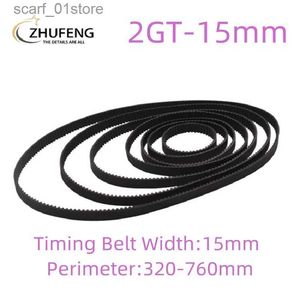 Cintos Impressora 3D GT2 15mm Loop Fechado Borracha 2GT Largura da Correia Dentada Comprimento 320 350 400 420 436 500 600 610 710 760mmL231117