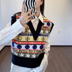 Women's Jackets Sandro Woman's Sleeveless Sweater With Motif Decorative Jacquard Pattern| Size S-L