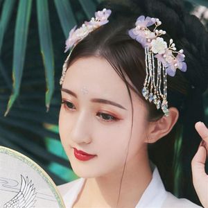 Chinese Ancient Butterfly Hair Flower Accessories Flower Hair Clip Decoration Princess Cosplay Products For Girls Kids276Y
