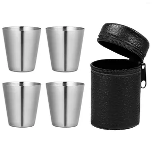 Wasserflaschen S Tassen Edelstahl Gläser Metall Trinkbecher Silber Bulk Camping Aluminium Zuhause Tragbar 30ml Espresso Bier Reise