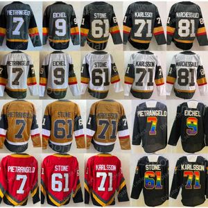 Reverse Retro hockey''nHl'' Man 9 Jack Eichel Jerseys 7 Alex Pietrangelo 71 William Karlsson 61 Mark Stone 81 Jonathan Marchessault Practice Blank