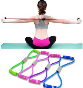 Yoga Gum Fitness Resistance 8 Word Chest Expander Rope Workout Muscle Fitness Rubber Elastic Bands For Sports Praining FY70336856306