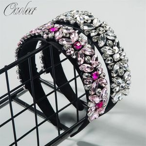 Full Diamond Baroque Women Hair Fashion Crystal Rhinestones Flower Head Bands Hoops For Women Girls Vintage Hair Accessories12870