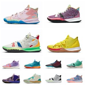Retro One World People Basketball Shoes Kyrie 7 Mens Irving 5s Expressions White Black Gold Patrick Soundwave Sponge Sandy Creator Hendrix Horus Squidward Sneakers