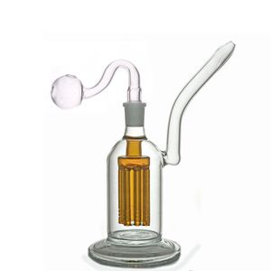 Big Size 14mm Female Glass Bong Water Pipe Inline Arms Tree Honeycomb Percolator Dab Rig Bong Ash Catcher Hookahs Bubbler Water Pipe with Male Glass Oil Burner Pipe