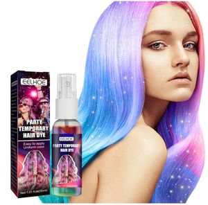 Hårfärgspray med hårglitter - tillfälligt hårfärgfärg för fest cosplay diy tvättbar, höjdpunkter lyser direkt färgglada