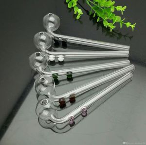 Pfeife Mini-Huka-Glasbongs Bunte Metallform Bunter langer gebogener Glastopf mit doppeltem Drehpunkt