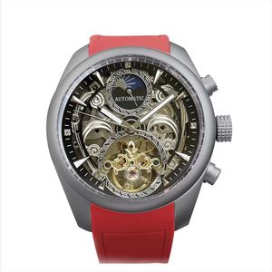 Skeleton Mens Watch Automatic Mechanical Tourbillon Watches For Men Designer armbandsur läderband Relogio Montre de Luxe