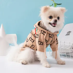 犬のアパレルファッションペット服冬の温かいペットパーカーコートデザイナー子犬服贅沢ニットウェザーペット冬の服コート衣装ジャケットCSG2311209