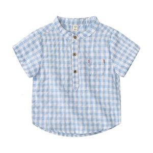 Koszule dla dzieci letnie bawełniane lniane chłopcy koszula dla dzieci ubrania dla dzieci topy 230417