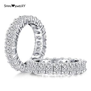 Anelli a grappolo Shipei 925 Sterling Silver Oval Cut Real Moissanite Diamonds Gemstone Wedding Band Fashion Women Fine Jewelry Gifts