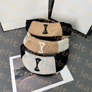 Women Knitted Berets Summer Vacation Dome Letter Caps Outdoor Breathable Thin Beret
