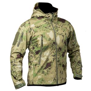 Męskie kurtki mege marka taktyczna kurtka wojskowa kamuflaż armia bojowa z kapturem wiatrówek wielopasmowy multi kieszenie Sharkinkin Waterproof Softshell 230417