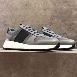 Man prax 01 läder sneakers mens plattformar löparskor män tekniska tygtränare snörning casual sko nylon gummi botten med ruta 296