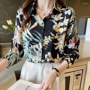 Blusas femininas dames zomer 2023 blusa coreana top y2k estampa floral camisetas de manga longa para roupas femininas harajuku quimise femme