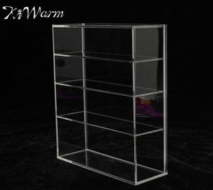 Kiwarm High Gloss Acrylic Display Box Show Mini香水ボトルジュエリークラフト用のケーススライディングドアホームショップ装飾9522304