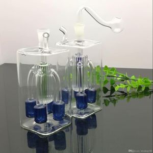 Smoking Pipe Mini Hookah glass bongs Colorful Metal Shape Square tube four claw filtered silent glass hookah bottle