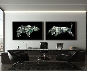 Paintings Bull Bear Wall Street Art Canvas Painting And Posters Prints Pictures For Living Room Home Decoration FramelessPaintings9848370