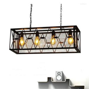 Pendant Lamps Loft Industrial Style Retro Grid Cage Pedant Lamp Personalized Restaurant Cafe Bar American Iron Hanging