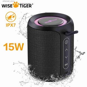 Cell Phone Speakers WISETIGER P1S IPX7 Waterproof Speaker Mini Portable Sound Box Bass Boost TWS Dual Pairing BT5.3 15W Wireless Speaker for Outdoor Q231117